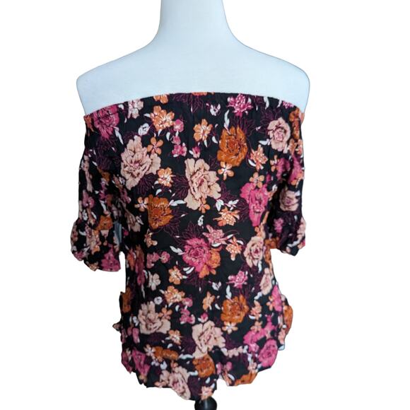 New Vanilla Star Off the Shoulder Floral Top Size S - Picture 6 of 8